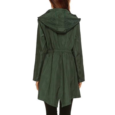 Women’s Raincoat – Water-Resistant – Cinched Waist – Packable Lightweight Hooded Jacket